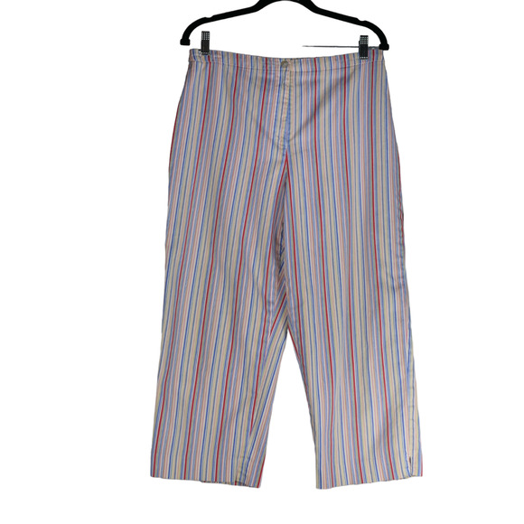 Coldwater Creek Pants Womens Medium Cotton Stretch Blend Rainbow Cropped - Picture 1 of 8